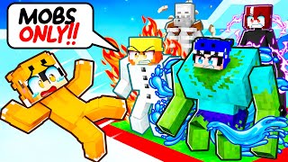 ONE BLOCK But We're ELEMENTAL MUTANT MOBS With BULLY GIRLFRIEND!