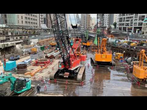39階178mのＡ街区、29階133mＢ街区「 渋谷駅桜丘口地区第一種市街地再開発事業」の様子 2020年11月7日撮影