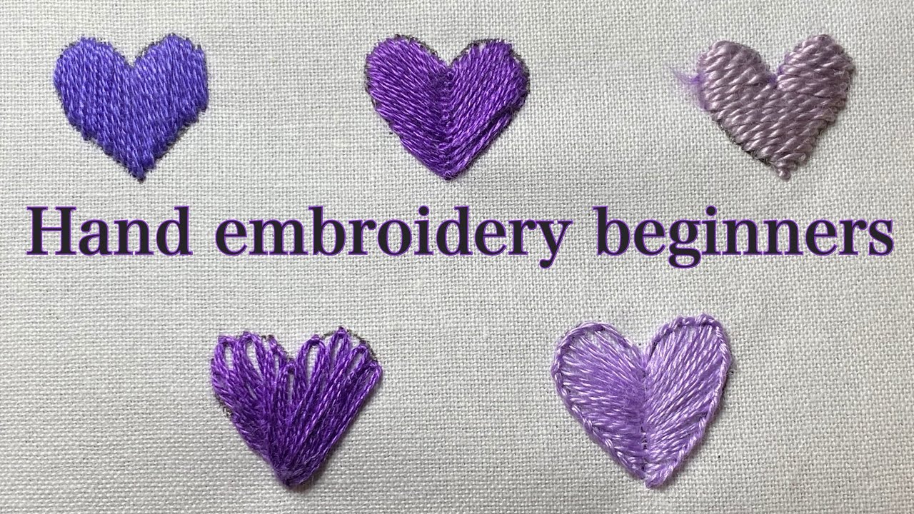 基本刺繍ステッチ ハートの作り方 Hand Embroidery Stitches For Beginners Youtube