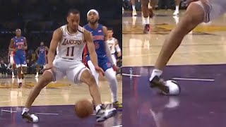 Avery Bradley Right Ankle Injury | Lakers vs Pistons