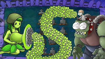 Girl Gatling Pea Vs Giga Gargantuar Vs All Zombies Vs Dr Zomboss Plants Vs Zombies