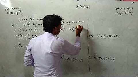Class 8th maths Topic Factorization, Simultaneous Equations E.x 6.3