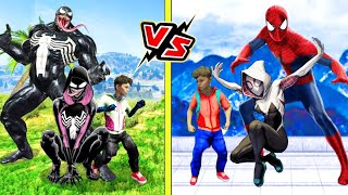 SPIDERMAN FAMILY VS VENOM FAMILY In GTA 5!