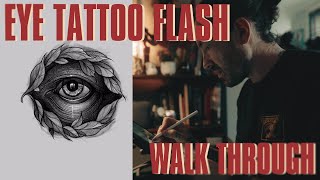 Drawing an eye in PROCREATE // tattoo flash design