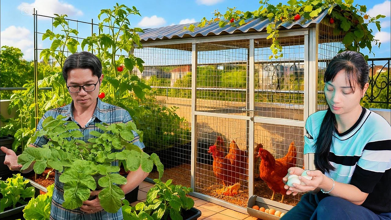 Как я защищаю растения и развожу кур в экологичном саду на крыше