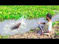 Unique Best Hook Fishing Video 2024 | Traditional Boy Catching Big fish With Hook in Pound