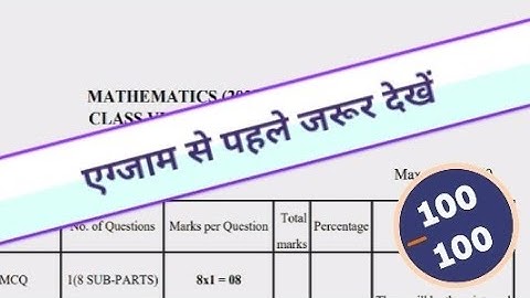 Maths Blue print for class 6th to 8th //Annual exam