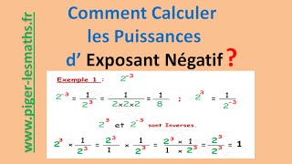 Calcul de Puissance Exposant Négatif | Math 4ème | Pigerlesmaths