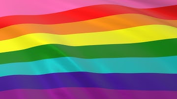 Original 8 bands 1978 Gay Pride rainbow flag waving in the wind - Flag animation - 4K UHD