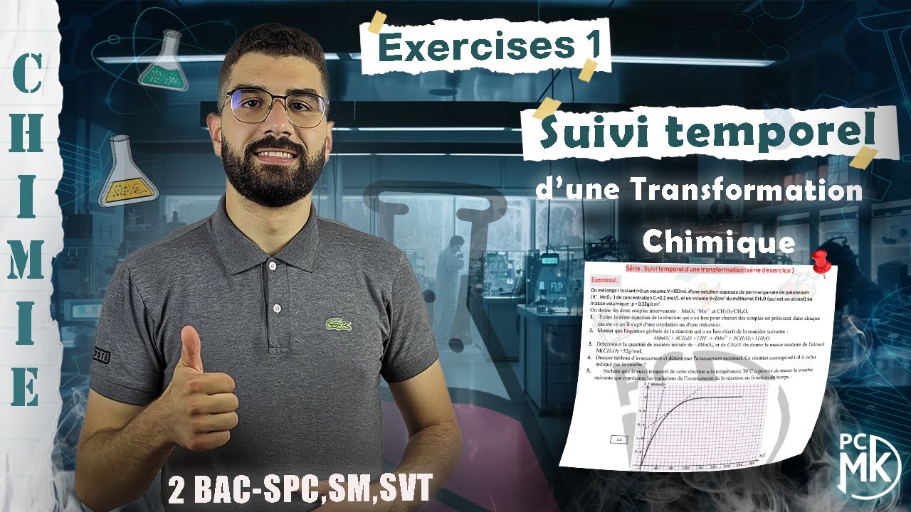 Suivi temporel d’une transformation (Exercice 1) (2 Bac (SM+SPC+SVT).