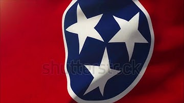 4K tennessee flag waving in the wind. Looping sun rises style. Animation loop Stock video