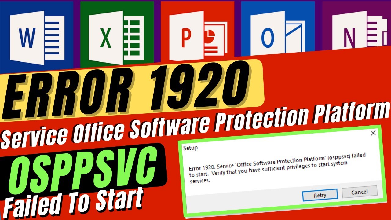 [𝟚𝟘𝟚𝟘] Error 1920 (office 2010) service office software protection platform osppsvc failed to start