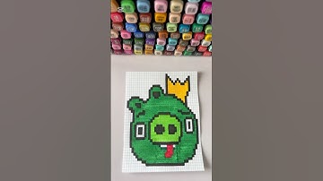 Pixel Art Idea....#angrybirds #pig #leonard #shortvideo #pixelart #shorts #painting #art #green