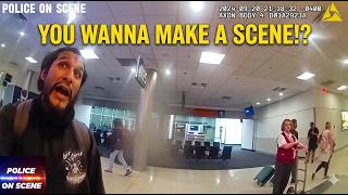 Airport GOES WILD When Tough Guy Steps-Up BIG To Police