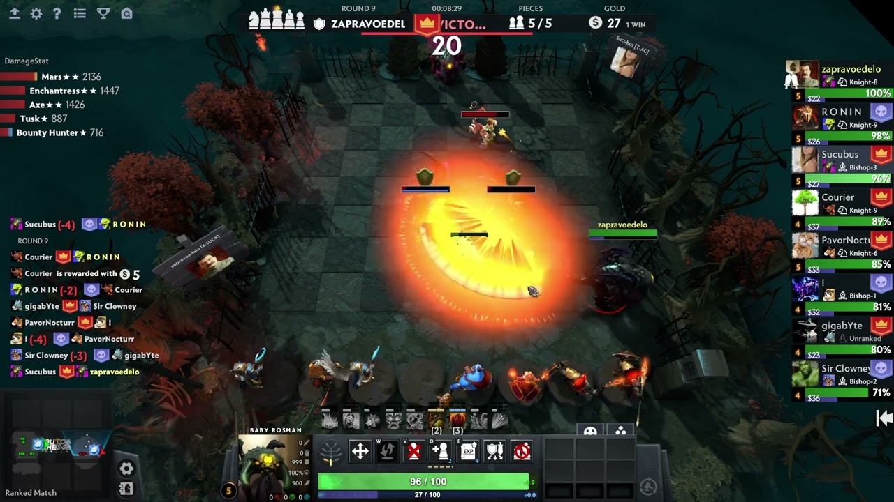 Dota Auto Chess: Balance line up (9 w, 3 sin, 3 hunter, 4 naga, 4 beast, 1 demon)