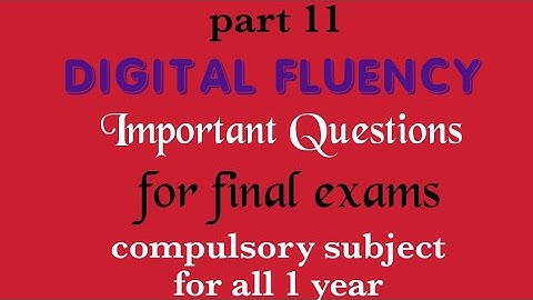 Digital Fluency important questions for exam Module 1and Module 2 part 11 @eedjoin