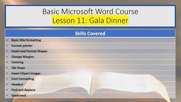 ECDL Level 2 Word Lesson 11 Gala Dinner
