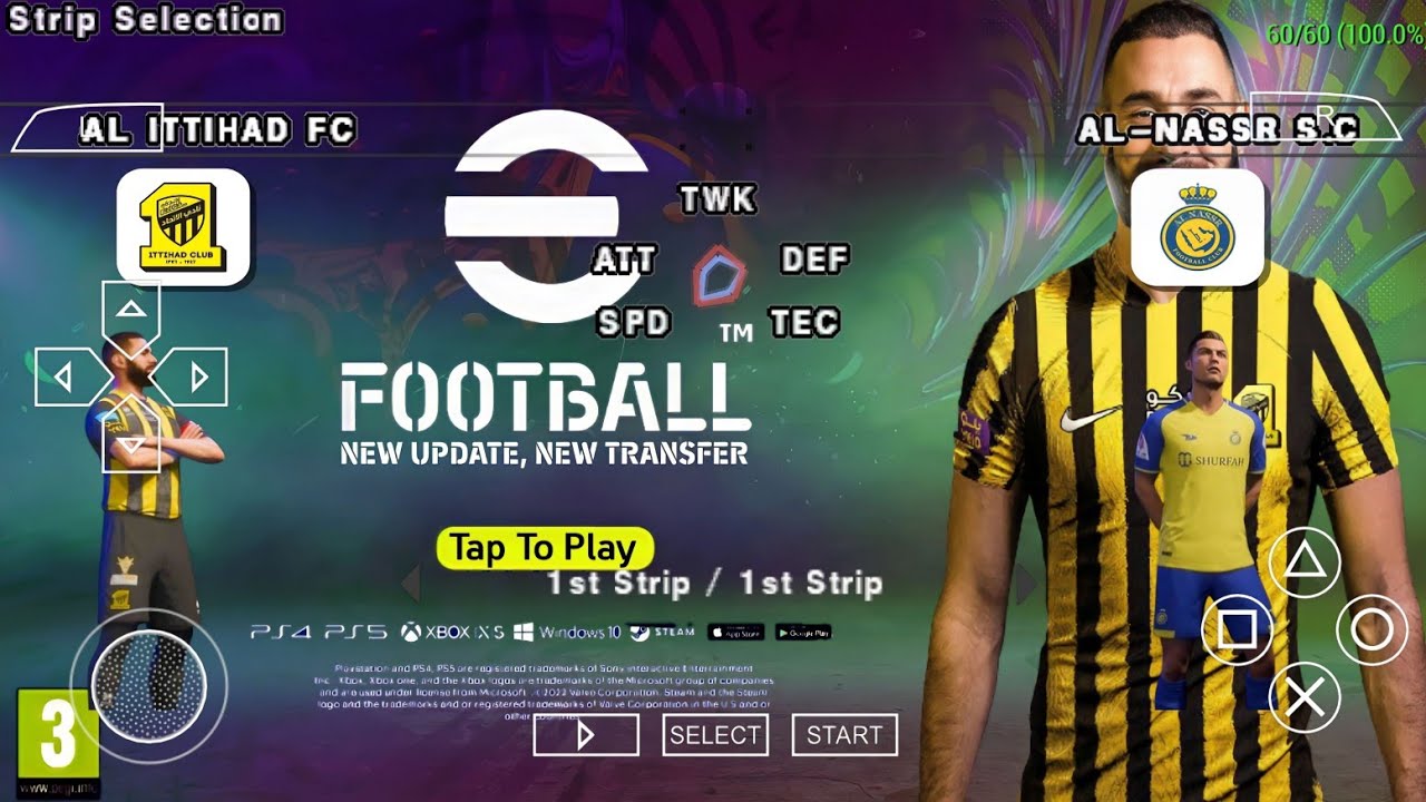 eFootball PES 2023 PPSSPP UPDATE TEAMS PROMOTION NEW TRANSFERS & KITS 2024  REAL FACES CAMERA PS5 