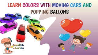 Learn Colors with Moving Cars Animation and Popping Ballons | Learn Colors for kids #video screenshot 2