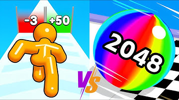Tall Man Run vs Ball Run 2048 - All Levels Satisfying ASMR Gameplay (ios Android)