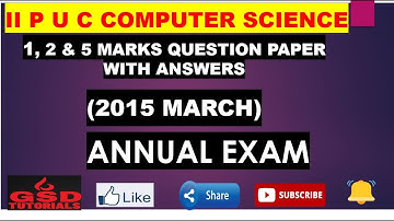 important Computer Science repeated questions with Answers 1,2 & 5 marks PUC 2 | 2nd puc