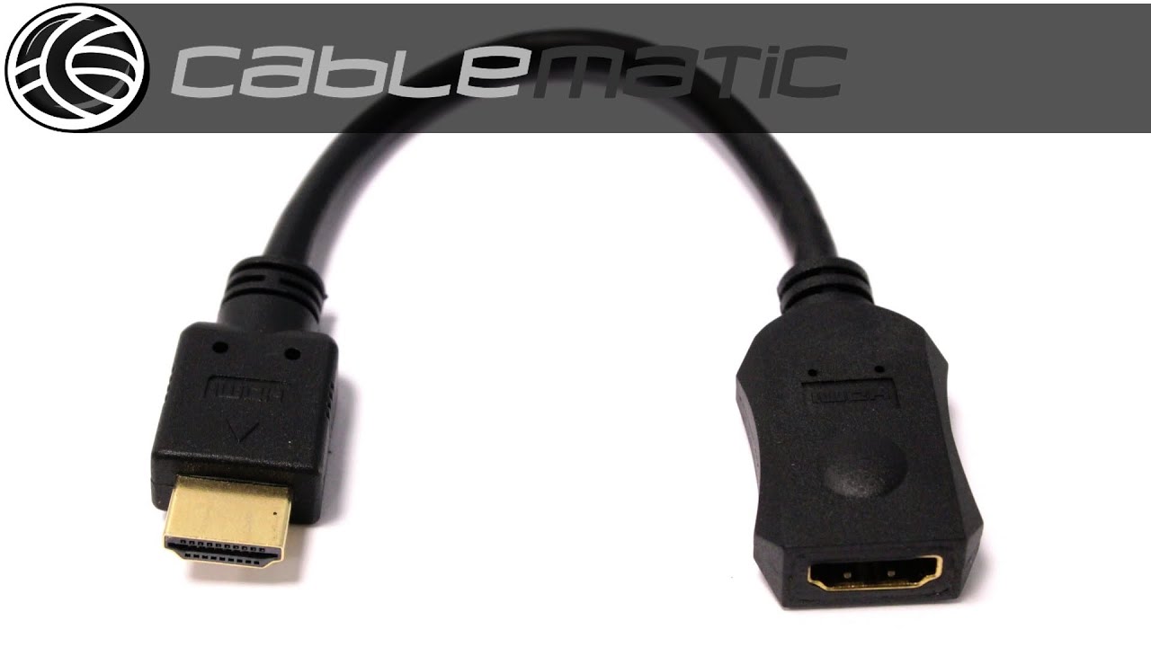 Cable HDMI de tipo HDMI-A macho a HDMI-A hembra de 20cm distribuido por  CABLEMATIC ® 