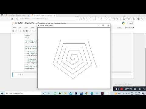 Spiral polygon drawing in Python || Python turtle graphics in Gujarati #pythoningujarati #python