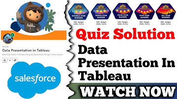 Data Presentation in Tableau || Salesforce Trailhead || Quiz Solution