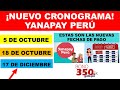 Estas son las NUEVAS FECHAS DE PAGO del bono YANAPAY PERÚ de 350 soles