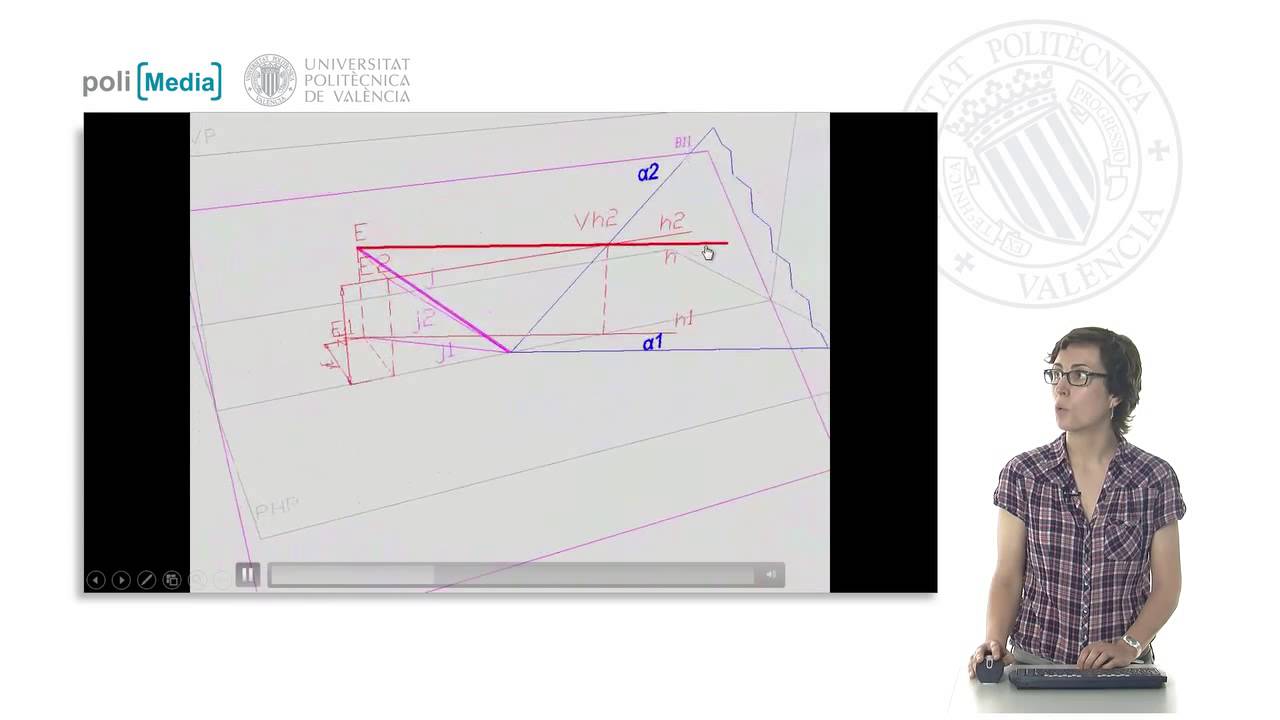 Intersección de un plano común con el segundo bisector mediante el sistema diédrico |  | UPV