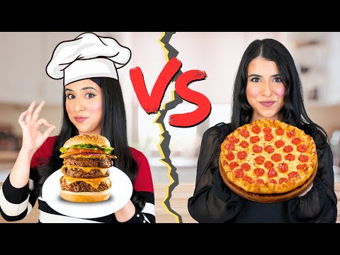 تحدي أكلي ضد أكل المطاعم 🍕🍔 | الفرق صادم ! 😱