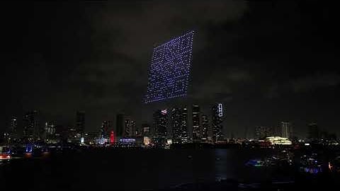 QR Code made of 400 Drones in Miami Florida - Guerilla Marketing Tactic
