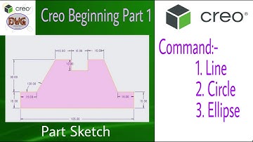 [S-1] How to use Line, Circle, Ellipse tool in Creo|Creo Tutorial form Basic for Beginner|PCS