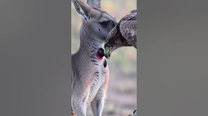 Amazing Rescue: Doctor Eagle Treats a Kangaroo’s Injured Neck #kangaroo #story #trending #fyp thumbnail