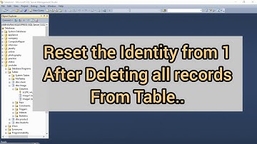 Reset the Identity of Table to 1 in SQL!!