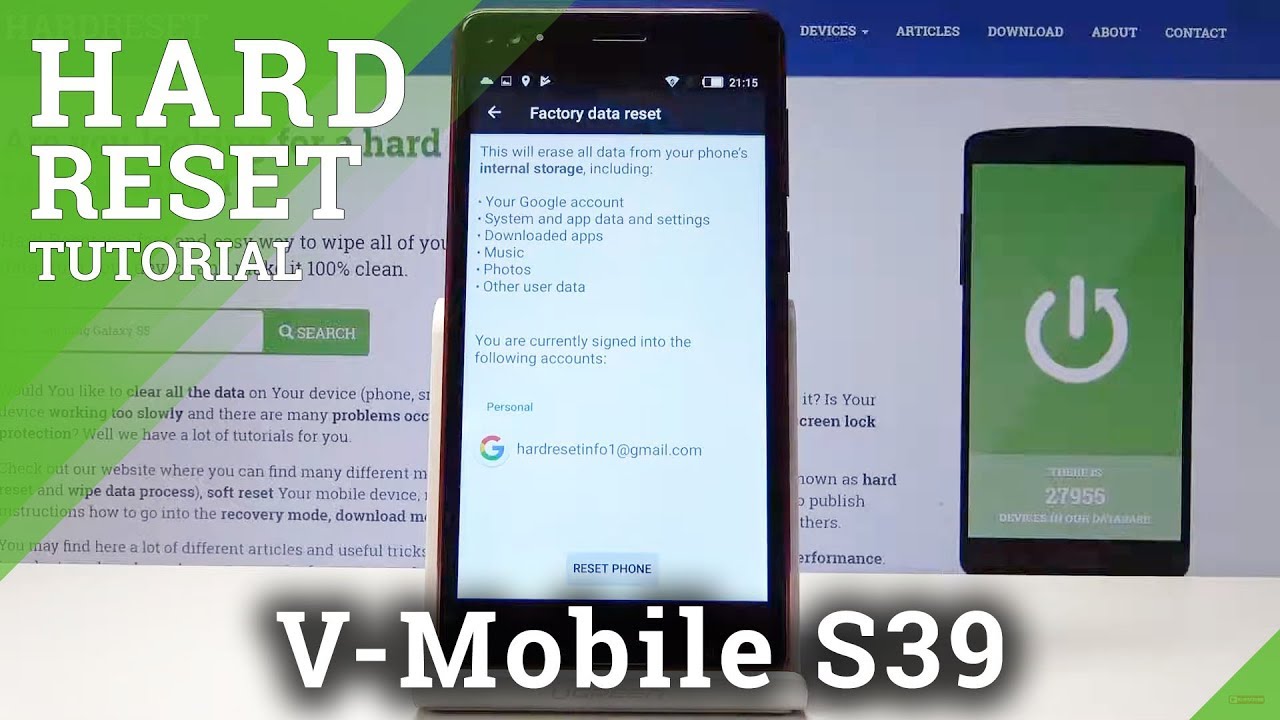 How to Factory Reset V-MOBILE S39 in Settings - Hard Reset / Remove Data