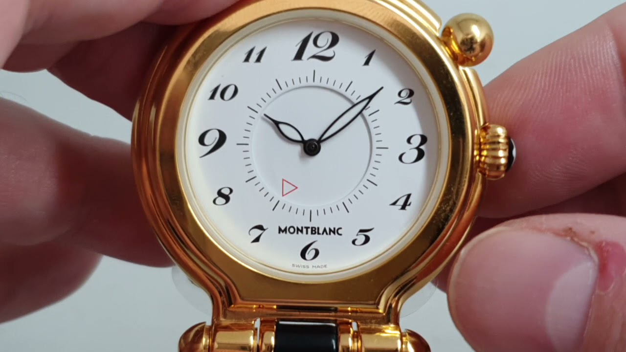 c1998 Montblanc Meisterstück NOS desk alarm clock with case - YouTube