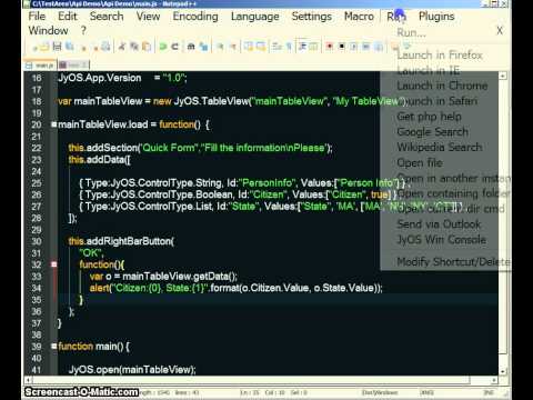 Configuring the JyOS Win Console to work with Notepad++