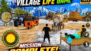  Village Life Game 🚜 Snow Village Mission Complete! | Tractor & Horse Cart Gameplay #trending  screenshot 4
