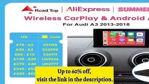 A must-have product! Android Auto Wireless CarPlay for Audi A3 8v Q2 8P 2013-2018, with Mirror Lin