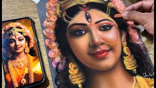 How to draw Artistic painting using Soft Pastel 🤗 | Drawing Shiv Parvati Ganeshji screenshot 5