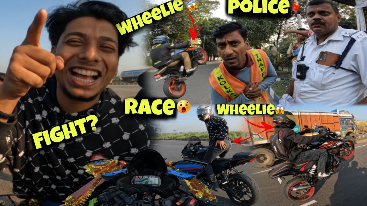 পুলিশের সামনে বাইক নিয়ে হুইলি 😱😡 || 
