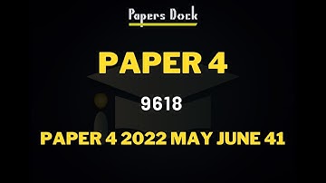 Paper 4 2022 May June 41 Yearly Solution