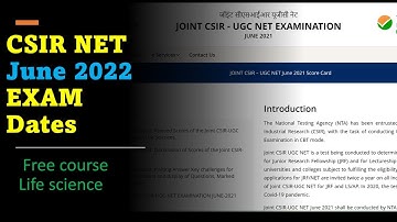 CSIR NET 2022 exam dates and free course