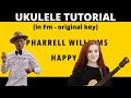 Learn Ukulele Funk Strum + Happy by Pharrell in Original Key of Fm