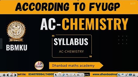 BBMKU SEM-1 AC CHEMISTRY 25-29 FYUGP SYLLABUS