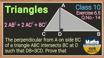 The perpendicular from A on side BC of a triangle ABC intersects BC at D such that DB=3CD .prove tha