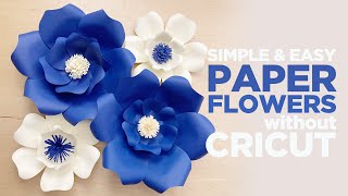 DIY Paper Flowers without Cricut | Simple and Easy Paper Flower Making | No Template needed screenshot 1