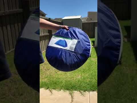 How to fold up a pop up tent (beach shelter)