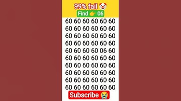 99% Fail This Eye Test! 🔍 Can You Find 06 in 7 Seconds? | EyeTest 2026